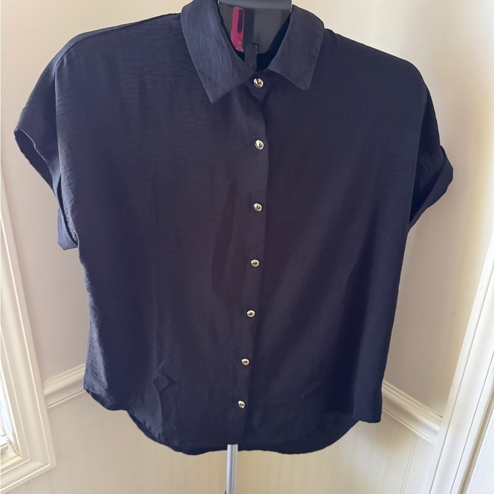 Blanque‎ Black Collared Shirt
